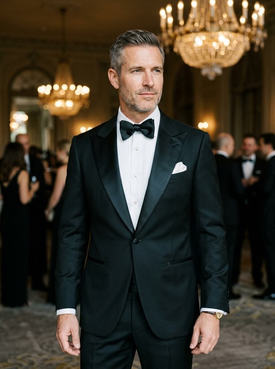 Canvassed Wedding Tuxedo with Satin Lapels